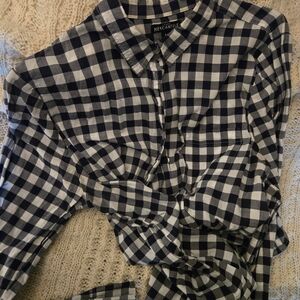 Mercantile Navy and White Gingham Button-Up Shirt